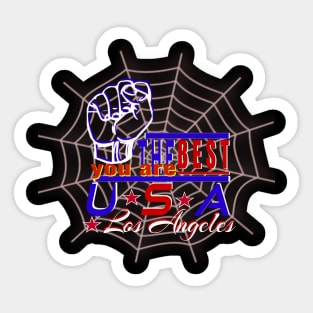 surfing festival in Los Angeles You Are The Best USA Spider web design Sticker